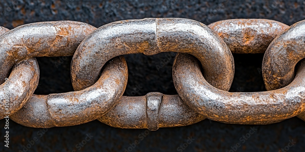 Closeup of a rusty metal chain. Closeup of a rusty metal chain.