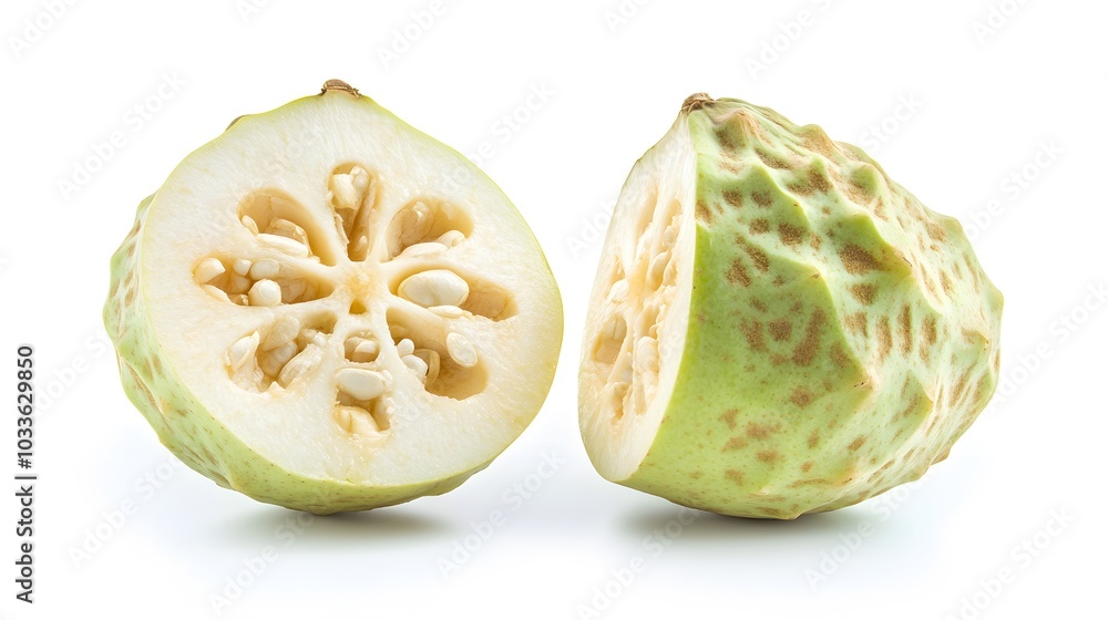 custard apple on white background. custard apple on white background.