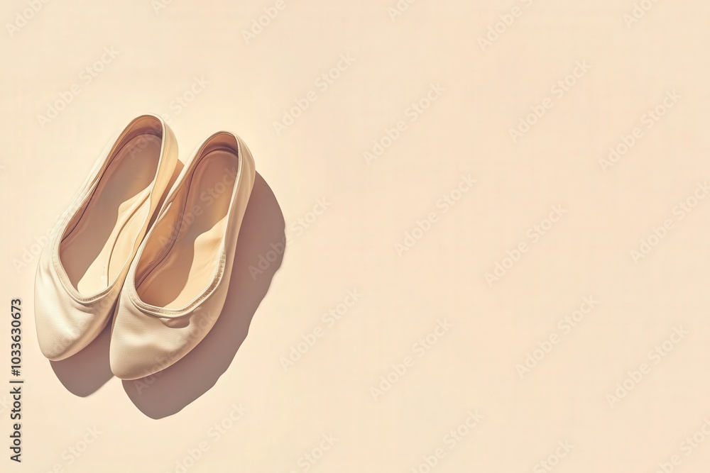 These elegant ballet flats rest on a clean, solid background, showcasing their sleek design and versatility for casual or formal outfits, ideal for any fashionable wardrobe. These elegant ballet flats rest on a clean, solid background, showcasing their sleek design and versatility for casual or formal outfits, ideal for any fashionable wardrobe.