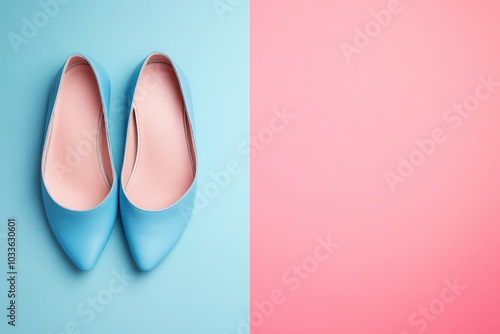 These chic ballet flats showcase a vibrant blue hue, resting on a clean pastel background. Ideal for adding a touch of style to any outfit and perfect for casual or semi-formal occasions.