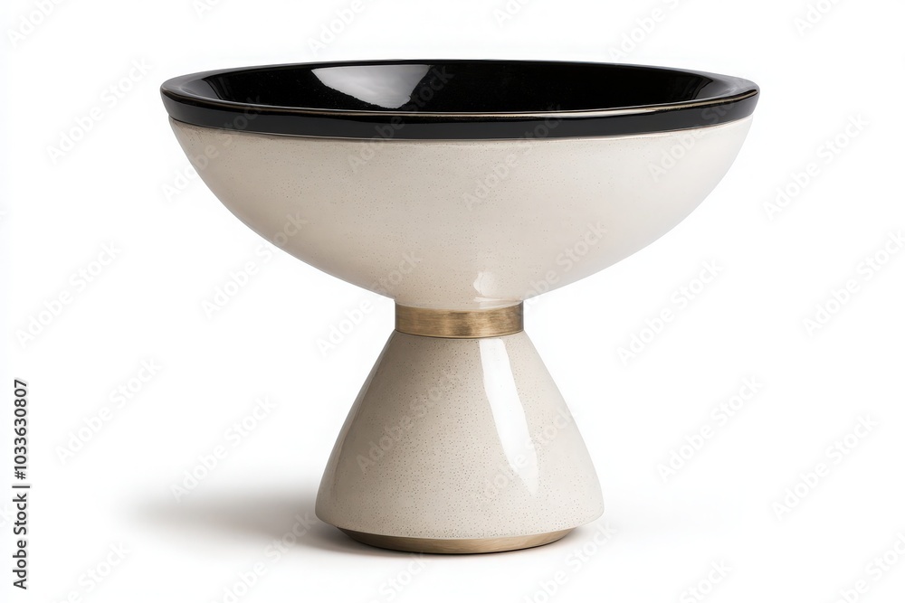 A stylish side table features a two-tone design, combining a sleek black top with a cream-colored base. It stands elegantly in a minimalist environment, showcasing its contemporary aesthetic. A stylish side table features a two-tone design, combining a sleek black top with a cream-colored base. It stands elegantly in a minimalist environment, showcasing its contemporary aesthetic.