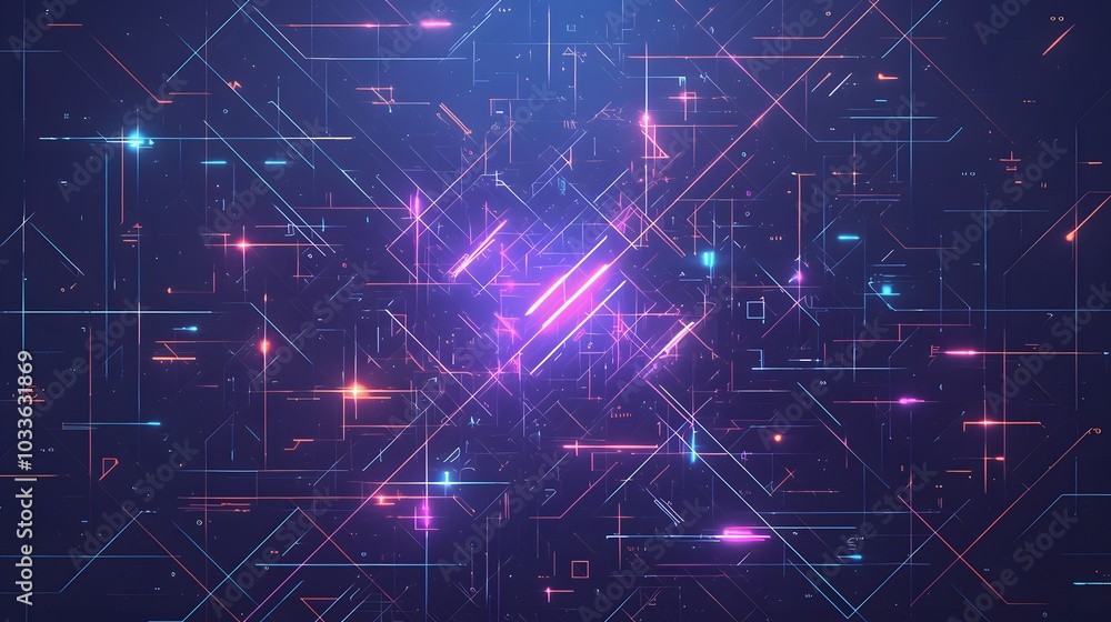 Abstract Neon Lines and Glowing Shapes. illustration abstract art background for presentations and wallpaper Abstract Neon Lines and Glowing Shapes. illustration abstract art background for presentations and wallpaper