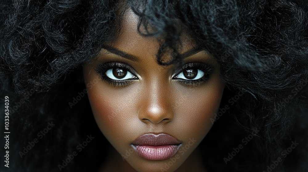 a woman face with expressive eyes and bold lipstick a woman face with expressive eyes and bold lipstick