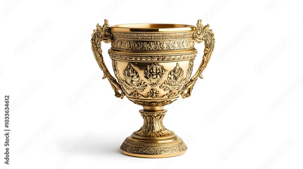 gold trophy cup on white. gold trophy cup on white.