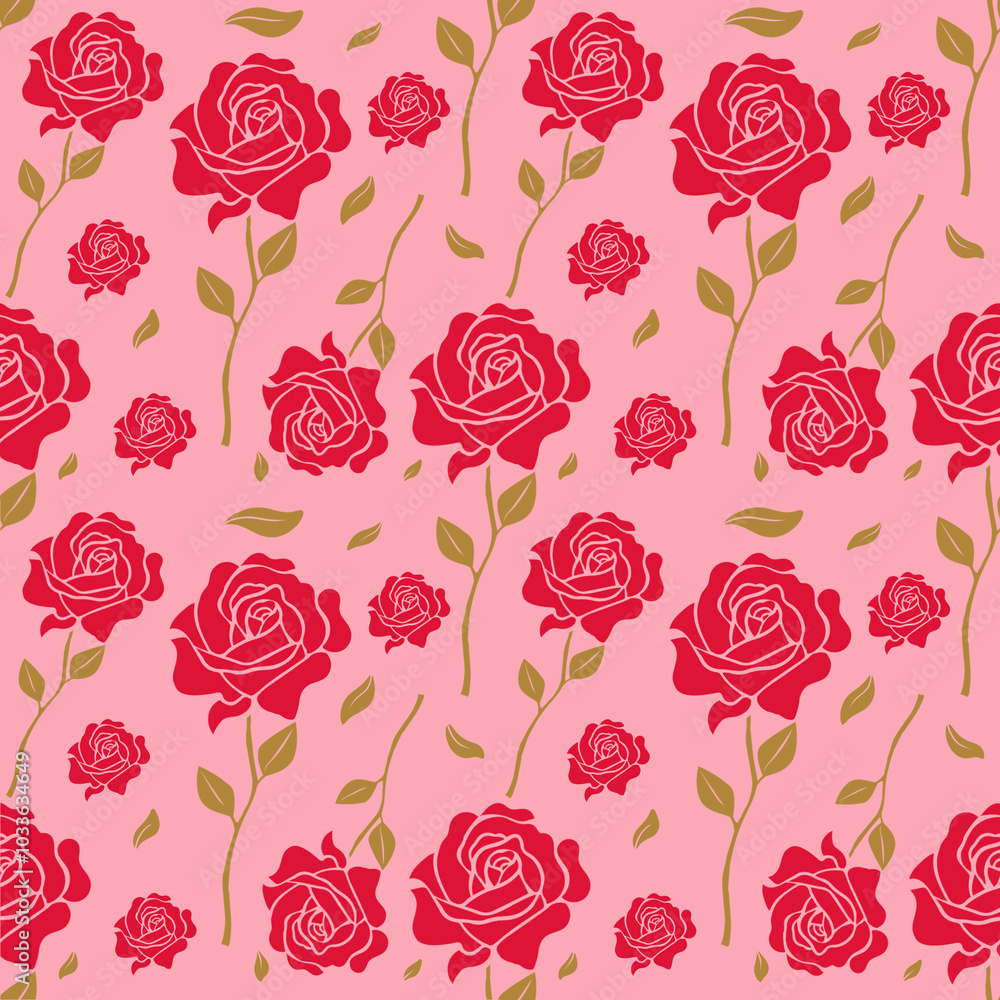 Naklejka premium Adorable Rose Flower Background - Cute and Playful Design for Creative Projects