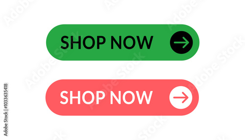 Shop Now button set with green and red variants