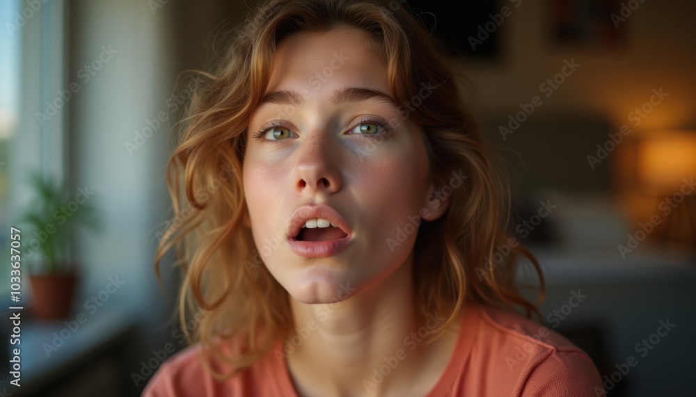 Attractive female's expression on a plain background. A wonderful depiction of beauty and charm. Attractive female's expression on a plain background. A wonderful depiction of beauty and charm.