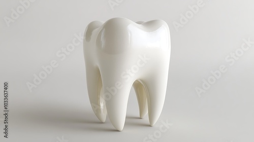 High-definition image of a human tooth isolated on a plain white background, emphasizing the smooth curves and structure of the enamel photo