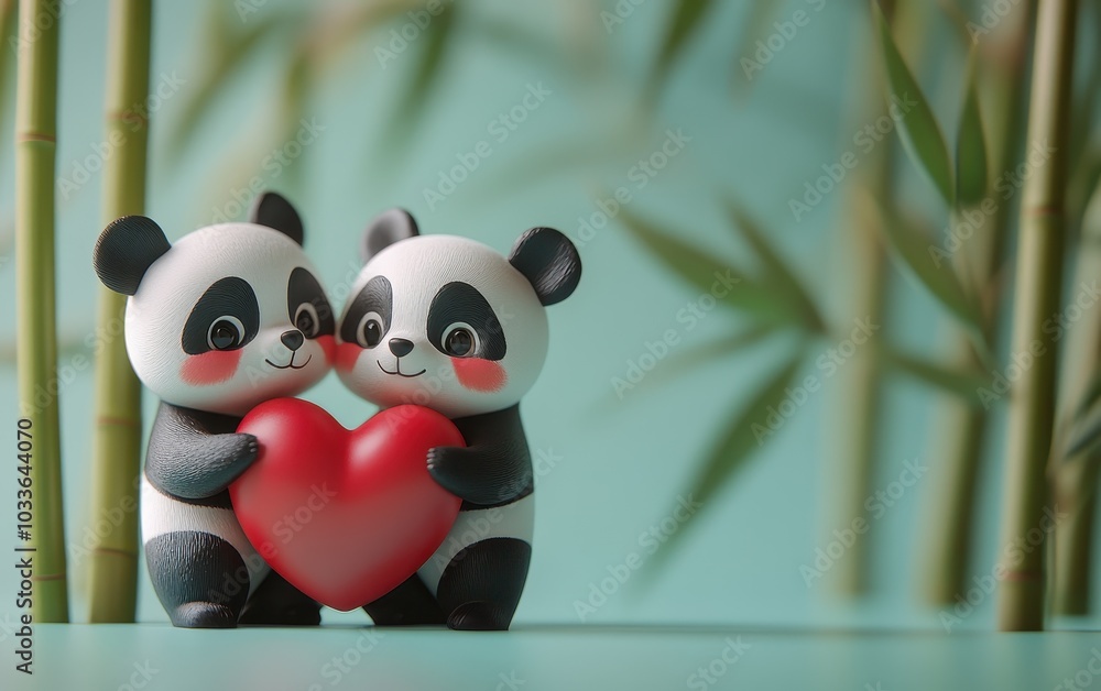 Adorable Pandas in Love Adorable Pandas in Love