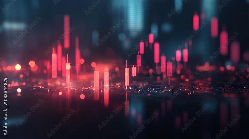 Abstract Data Visualization with Bright Red Elements Abstract Data Visualization with Bright Red Elements