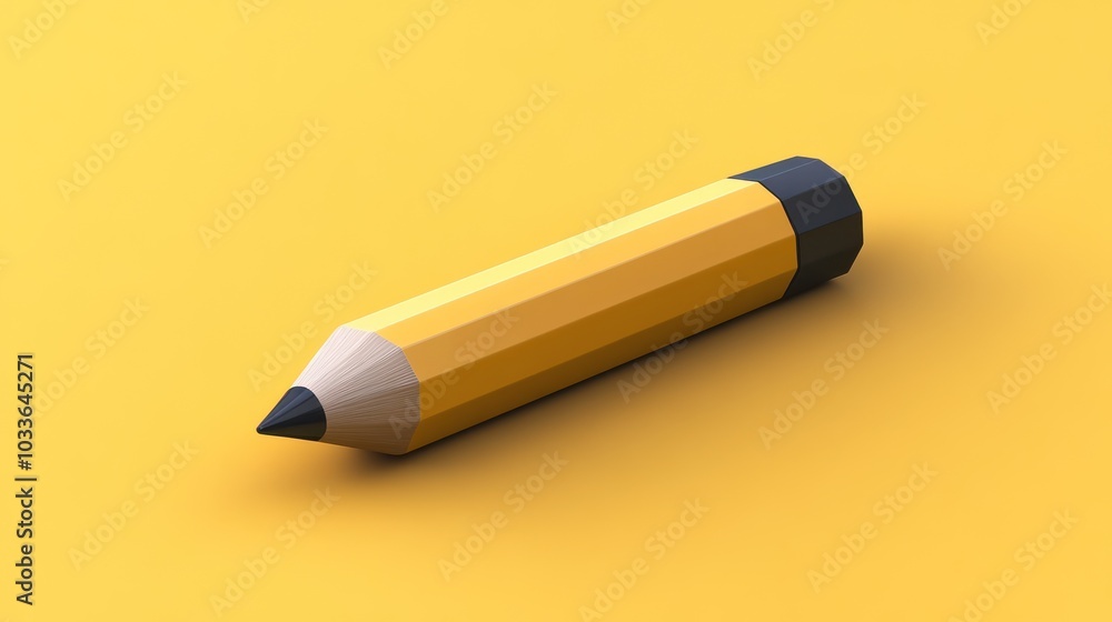 Simple Yellow Pencil on a Yellow Background Simple Yellow Pencil on a Yellow Background