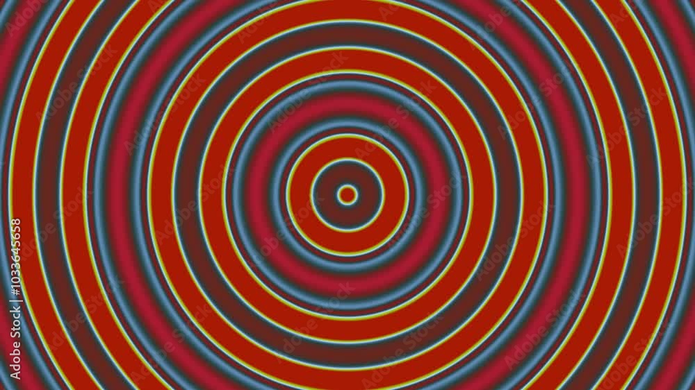 Multicolored circles, pulsating, creates the effect of an optical illusion. Multicolored circles, pulsating, creates the effect of an optical illusion.