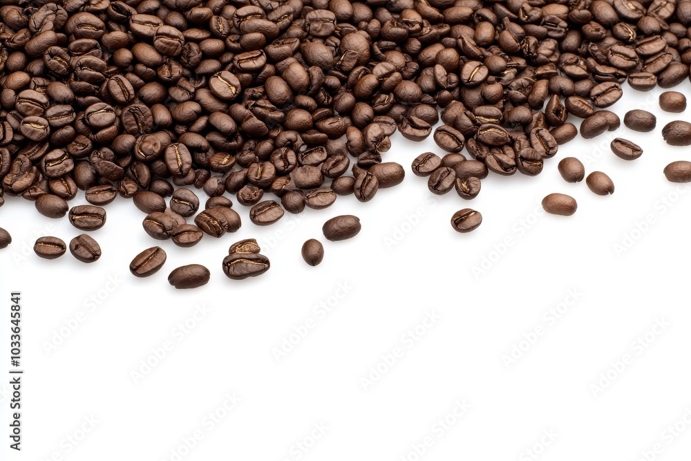 Minimalist Coffee Beans on White Background