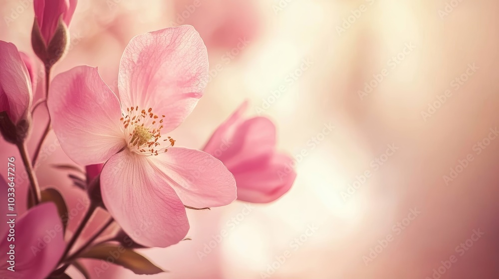 Elegant pink flowers wallpaper, delicate blooms for a touch of beauty floral Elegant pink flowers wallpaper, delicate blooms for a touch of beauty floral