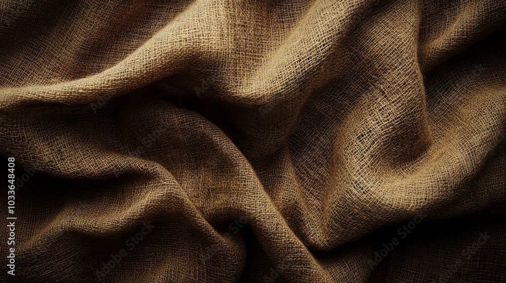 Fototapeta premium Rich brown fabric texture, a closeup look at woven patterns and natural warmth closeup