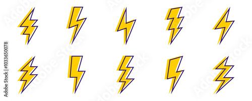 Lightning Bolt Clipart Set