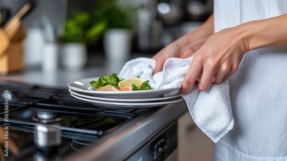 In a professional kitchen, a chef skillfully arranges a gourmet dish with fresh ingredients on stacked plates, highlighting culinary expertise and thoughtful presentation. In a professional kitchen, a chef skillfully arranges a gourmet dish with fresh ingredients on stacked plates, highlighting culinary expertise and thoughtful presentation.