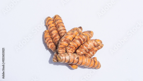 Turmeric On White Background