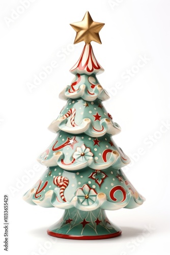 Christmas tree white white background representation.