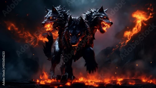 Cerberus Guardian of Underworld Three Headed Dog (AI Video)