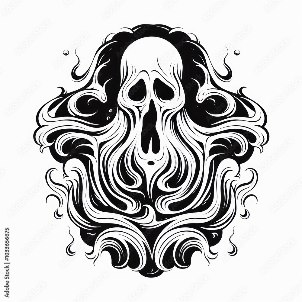 Ghost drawing sketch illustrated. Ghost drawing sketch illustrated.