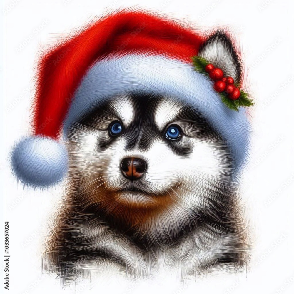 weihnachtlicher Husky weihnachtlicher Husky