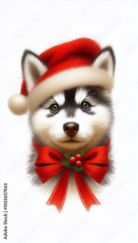 weihnachtlicher Husky weihnachtlicher Husky