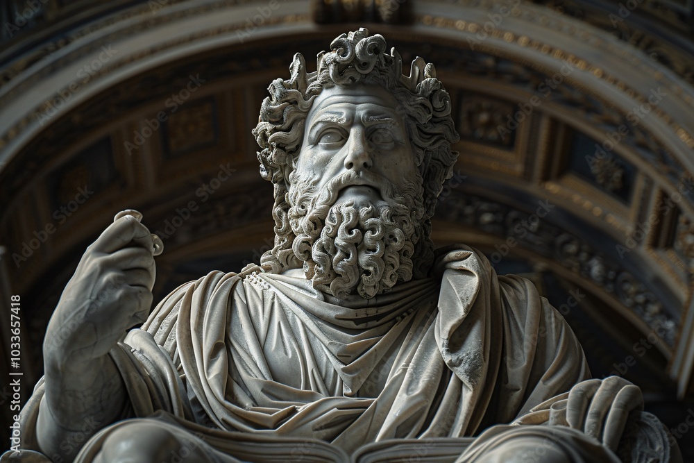 The Statue of Zeus at Olympia, one of the Seven Wonders of the Ancient World, is a magnificent representation of the Greek god Zeus. Crafted by the renowned sculptor Phidias, this colossal statue stan The Statue of Zeus at Olympia, one of the Seven Wonders of the Ancient World, is a magnificent representation of the Greek god Zeus. Crafted by the renowned sculptor Phidias, this colossal statue stan