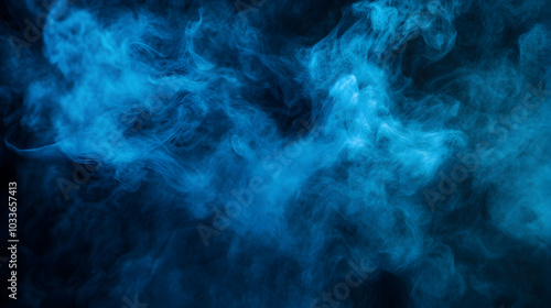 2. A shadowy space shrouded in blue haze, fostering an air of intrigue.