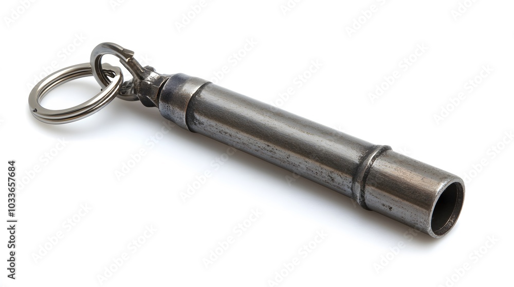 Metal whistle isolated on white. Metal whistle isolated on white.