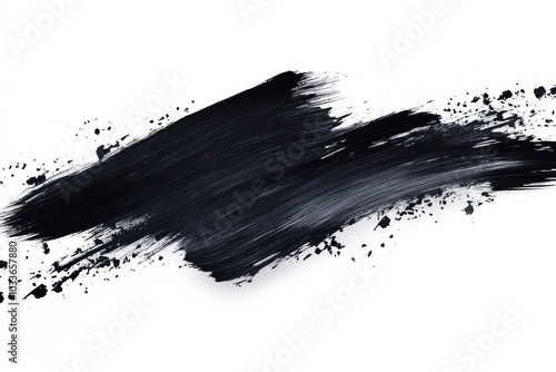 Abstract Black Brush Stroke Design Ideal for Modern Art and Creative Projects photo