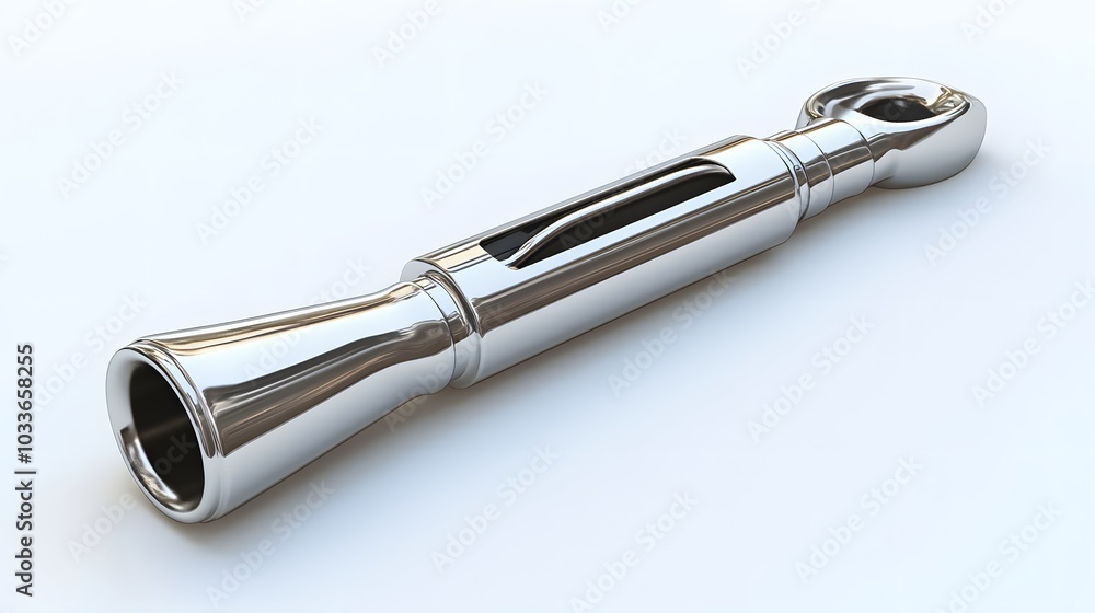 Metal whistle isolated on white. Metal whistle isolated on white.