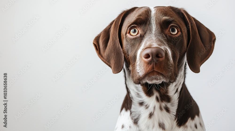 Playful dog sitting against white background, charming and full of personality. Expressive eyes and inviting fur texture for animal lovers Playful dog sitting against white background, charming and full of personality. Expressive eyes and inviting fur texture for animal lovers