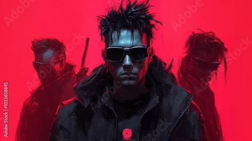 Cyberpunk Gangsters: A Digital Art Portrayal