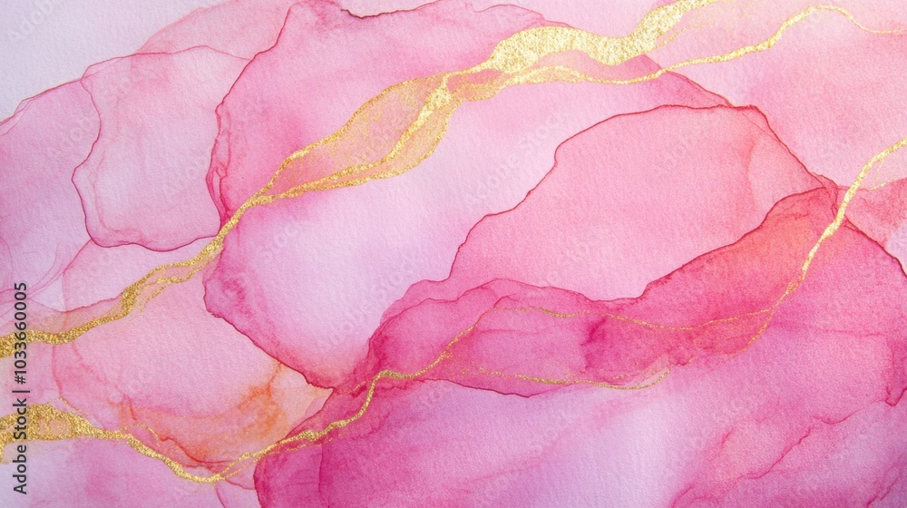 Abstract rose blush watercolor background with golden lines and stains, creating a soft, elegant effect for artistic designs or backgrounds. Abstract rose blush watercolor background with golden lines and stains, creating a soft, elegant effect for artistic designs or backgrounds.