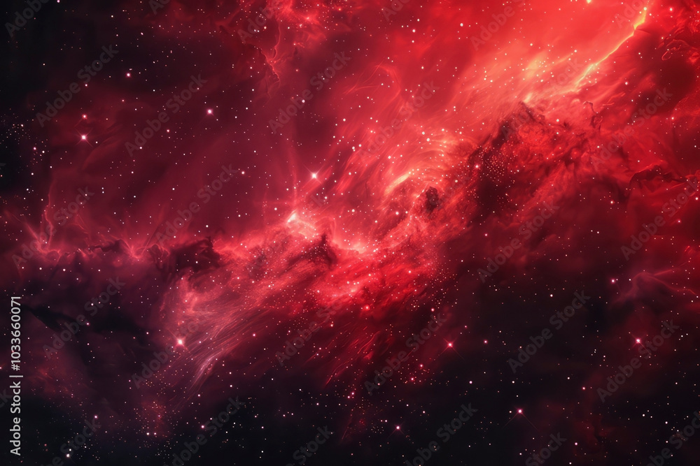 Obraz premium Beautiful red galaxy. Generative AI