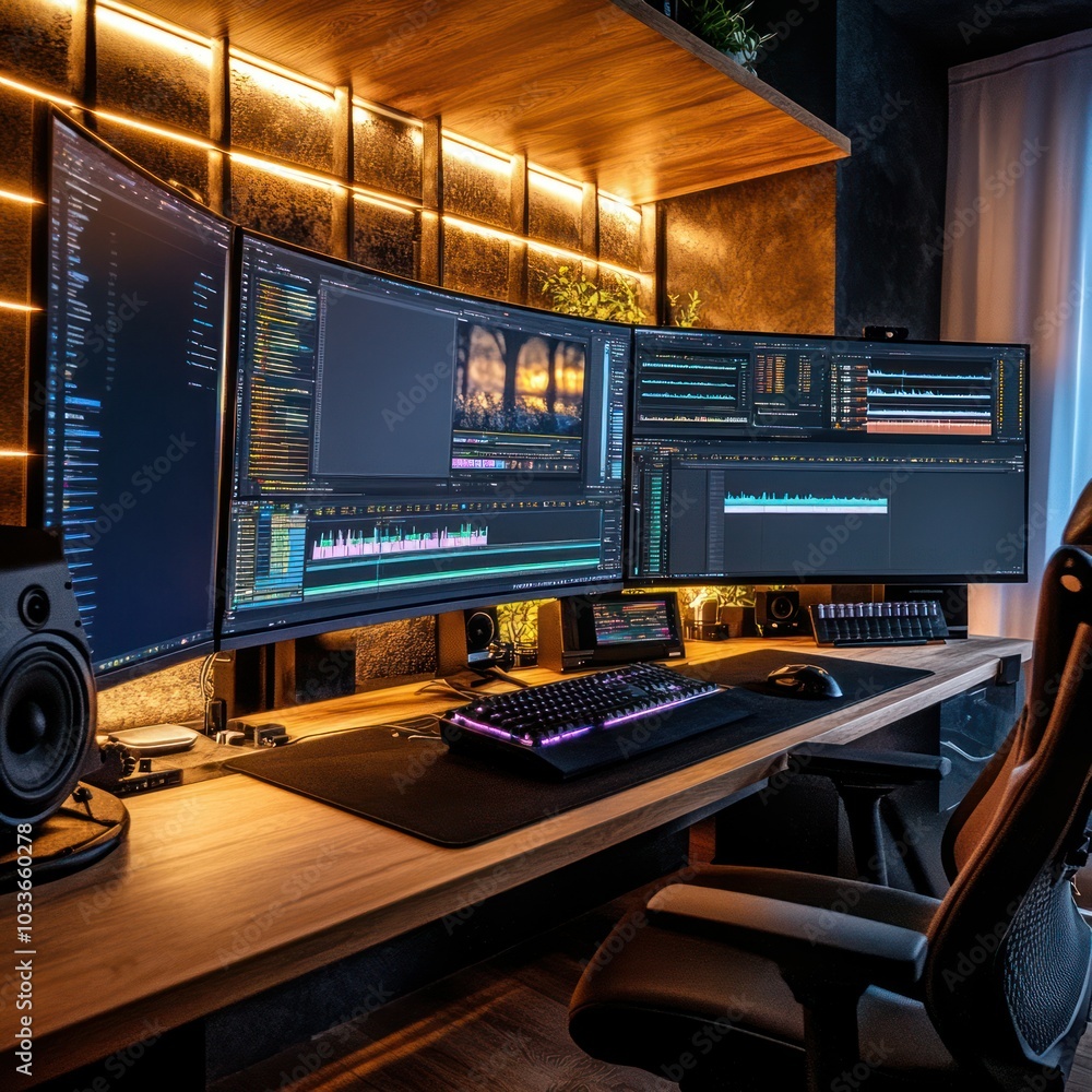 Video editing in professional studio Video editing in professional studio