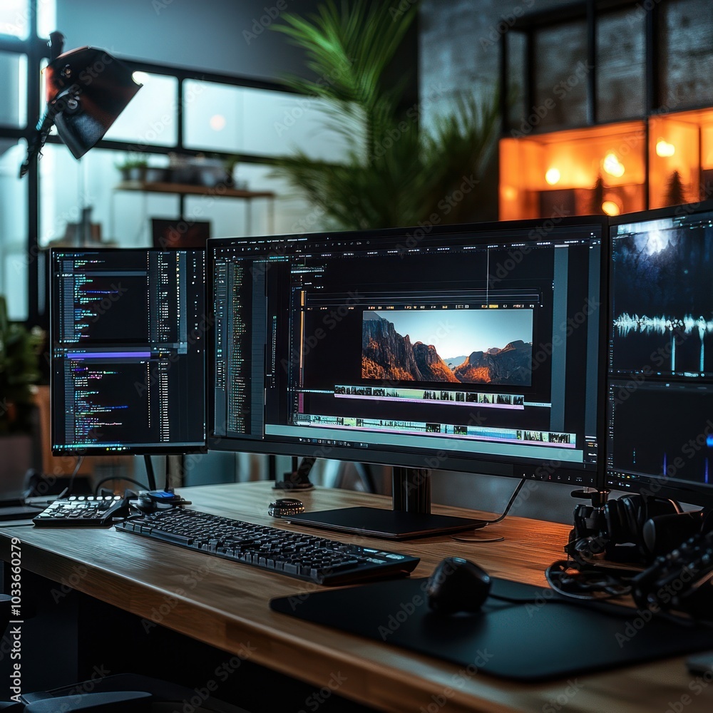 Video editing process in studio Video editing process in studio