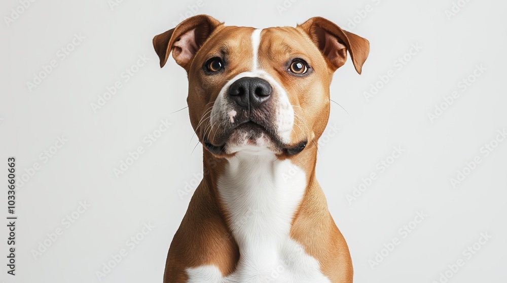 Playful dog sitting against white background, charming and full of personality. Expressive eyes and inviting fur texture for animal lovers Playful dog sitting against white background, charming and full of personality. Expressive eyes and inviting fur texture for animal lovers