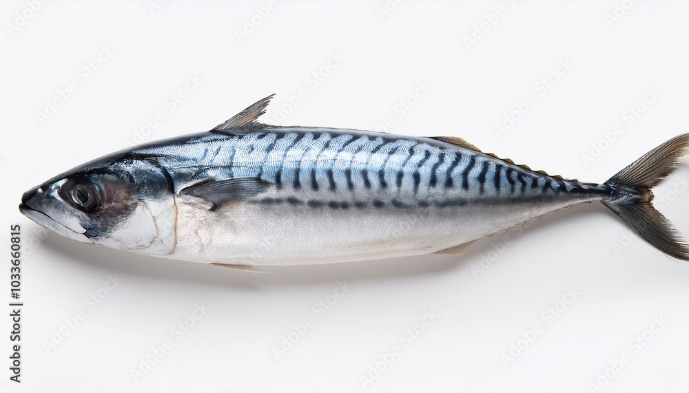 Mackerel on White top view Mackerel on White top view