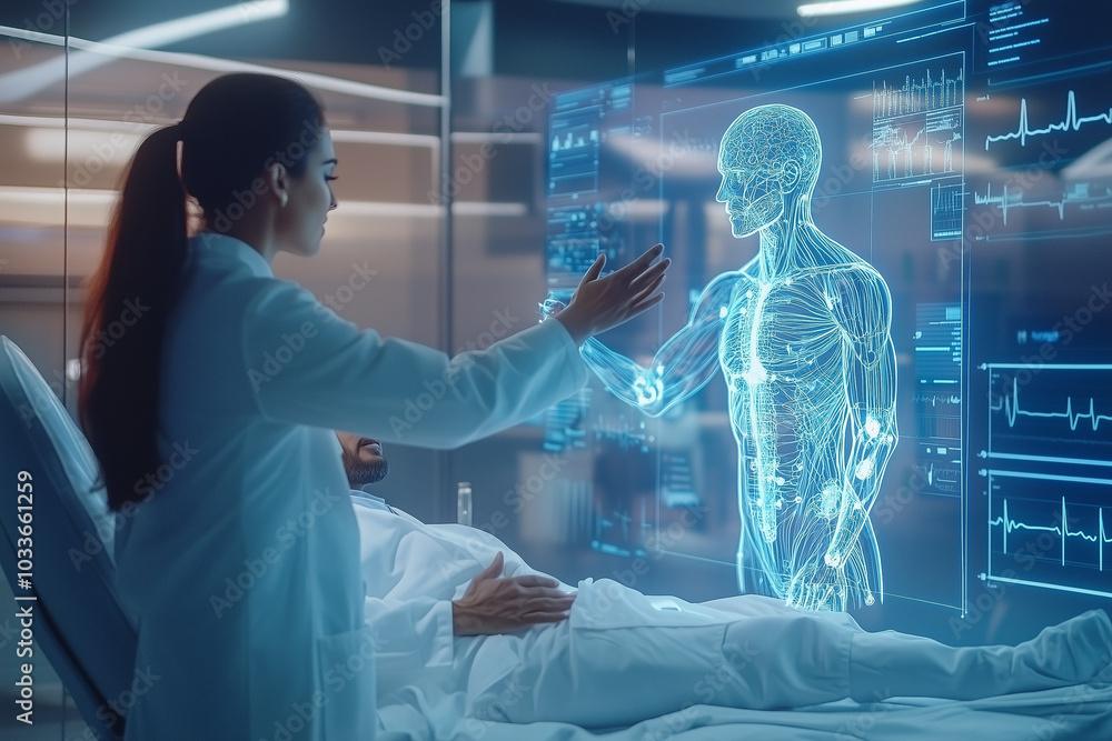 Medical experts review and analyze the human body.