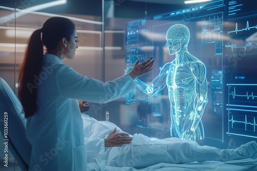 Obraz na płótnie Medical experts review and analyze the human body. w salonie