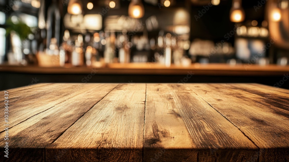 Close-up of an empty wooden table with a blurred wooden background, offering a natural, rustic feel for product displays or presentations.