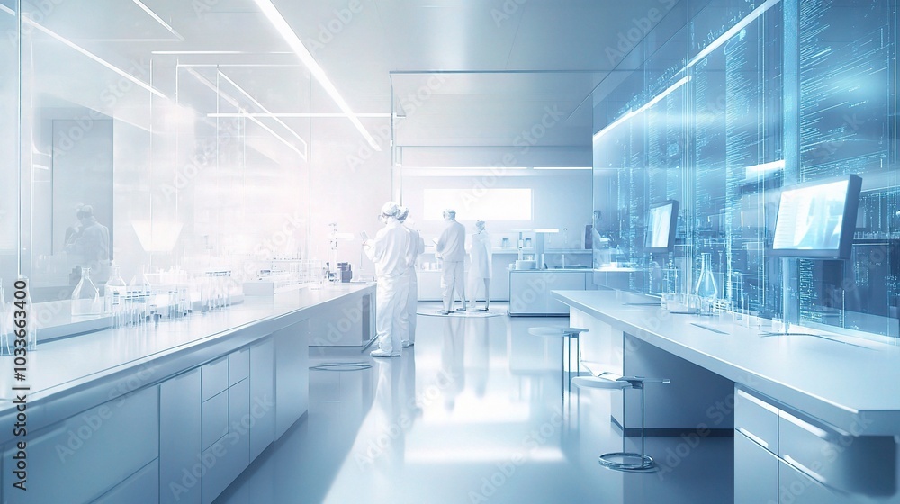 Modern Laboratory with Advanced Technology and Scientists Modern Laboratory with Advanced Technology and Scientists