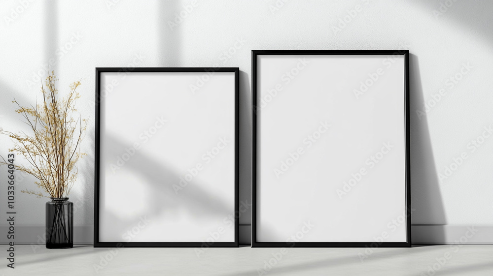 Small frame blank poster mockup Small frame blank poster mockup