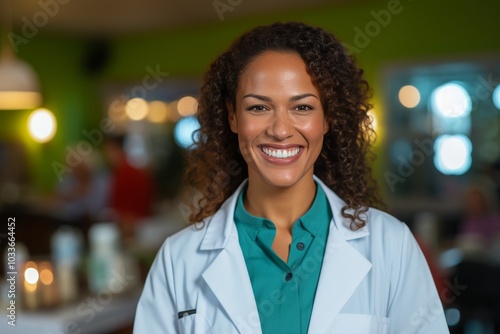 Portrait of a young dark-skinned doctor.