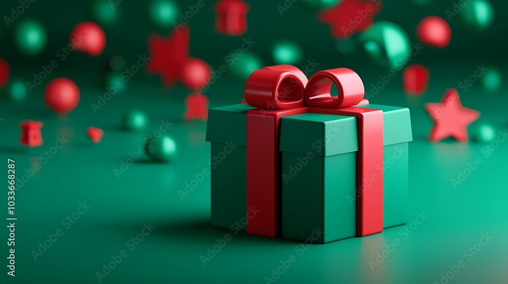 Obraz premium 3D Rendering of a Christmas Gift Box Icon