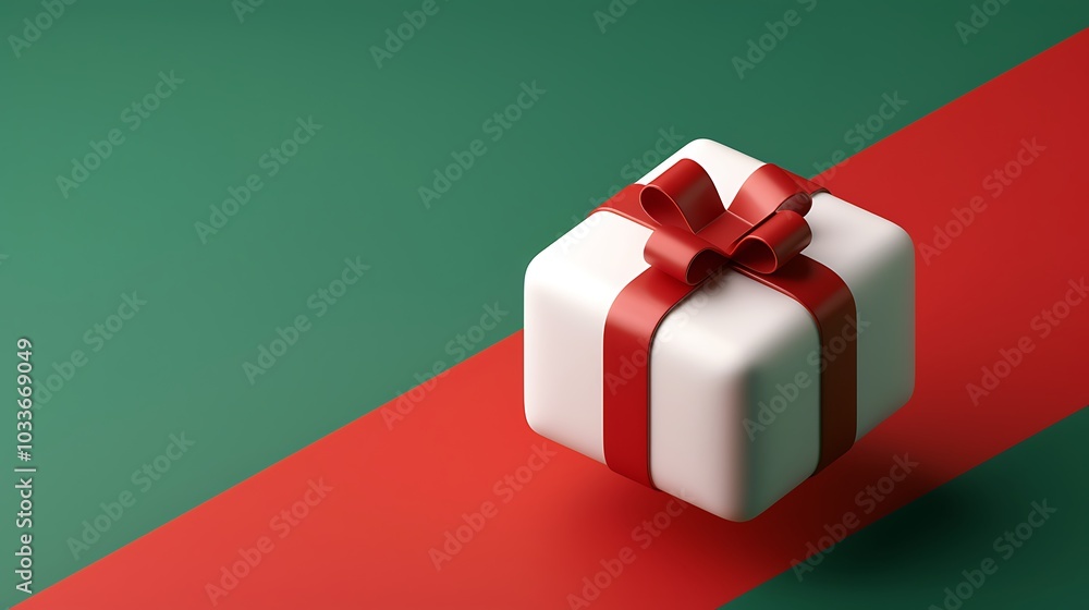 3D Rendering of a Christmas Gift Box Icon 3D Rendering of a Christmas Gift Box Icon