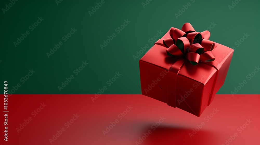 3D Rendering of a Christmas Gift Box with Bow 3D Rendering of a Christmas Gift Box with Bow