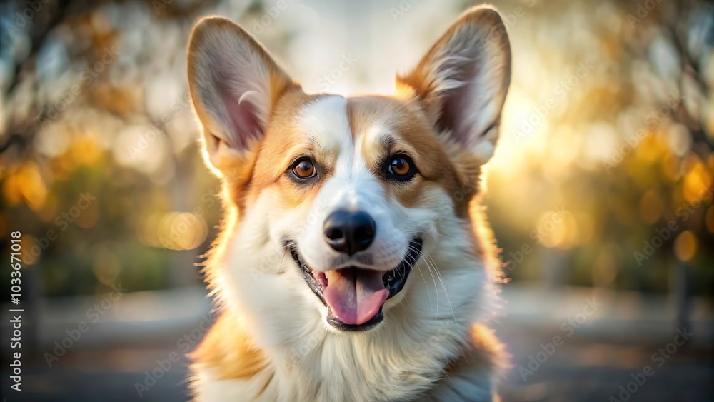 Portrait of a Smiling Dog Welsh Corgi Pembroke Portrait of a Smiling Dog Welsh Corgi Pembroke